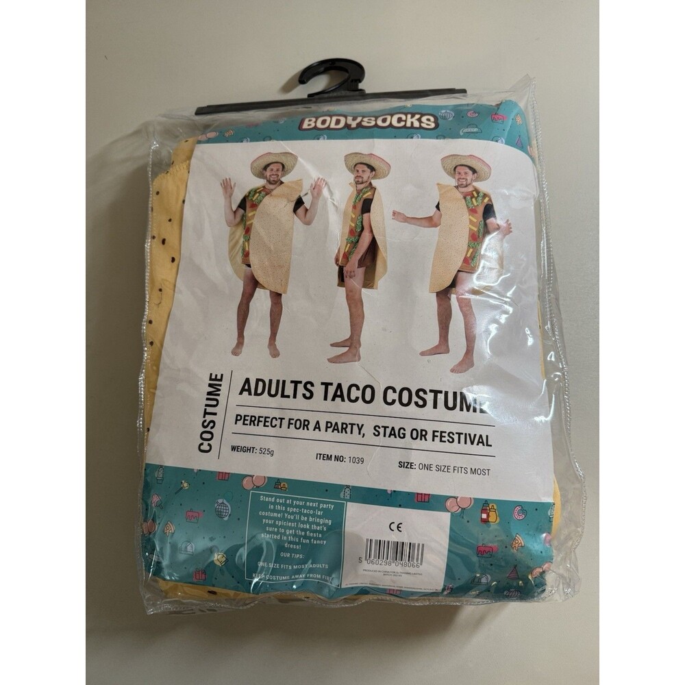 Taco One Piece Halloween Costume for Adults Adult One Size Fits Most New In Bag